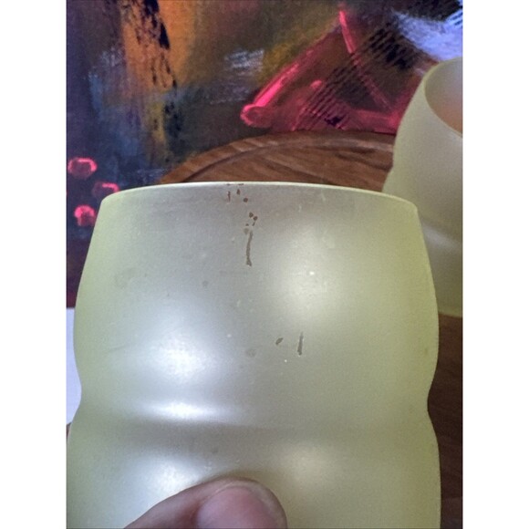 2 Frosted Yellow MCM Glass Tumblers - Picture 5 of 10